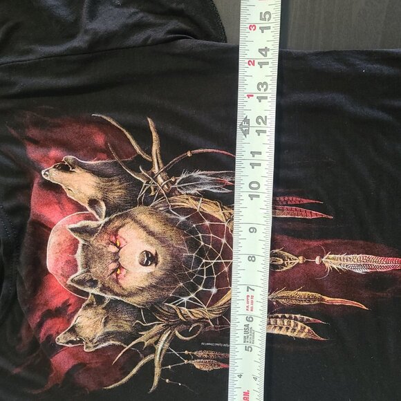 Spiral Direct Cry of the Wolf Black Tshirt Goth Gringe Edgy Medium Bat Sleeve - Picture 6 of 9